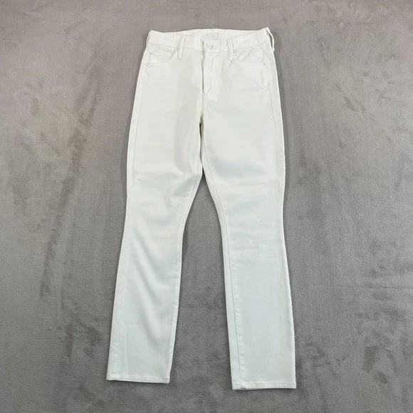 Mother The Looker Crop in Glass Slipper Jeans Women 25 White Slim Fit USA NWOT - Picture 4 of 14